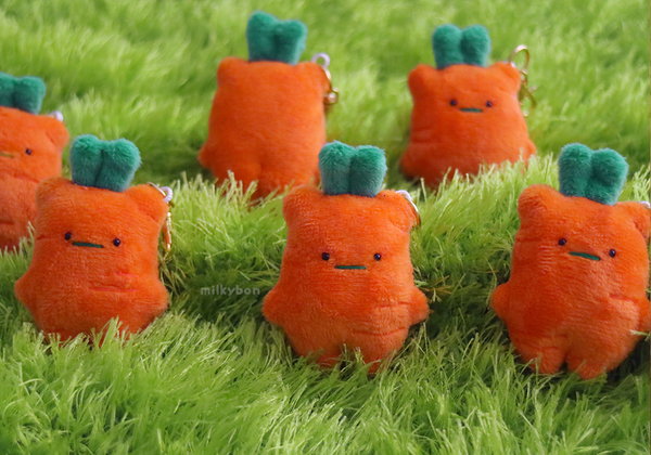 Handmade Carrot Dudes Plushie Keychain