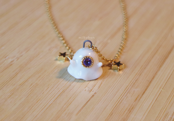 Ghostie Gem Necklace (Blue)