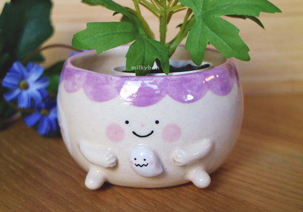 Purple Ghostie Planter Pot