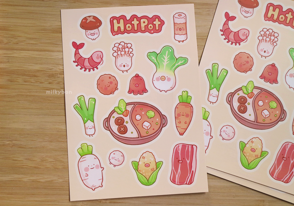 A6 Hot Pot Matte Vinyl Stickers