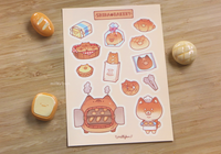 A6 Shiba Bakery Matte Vinyl Stickers