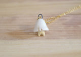 Ghostie Mushroom Ceramic Necklace