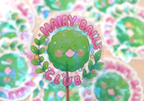 Marimo Hairy Balls Club Clear Sticker