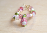 Pink Ceramic Strawberry Bracelet